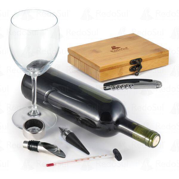 RD 7000843-Kit para vinho personalizado em bambu